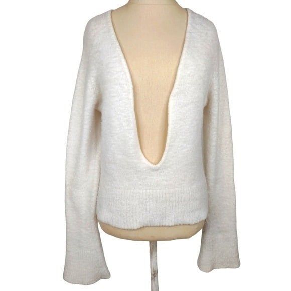 Sarsaparilla Deep Front Neckline Long Sleeve Sweater size Large - Picture 4 of 10